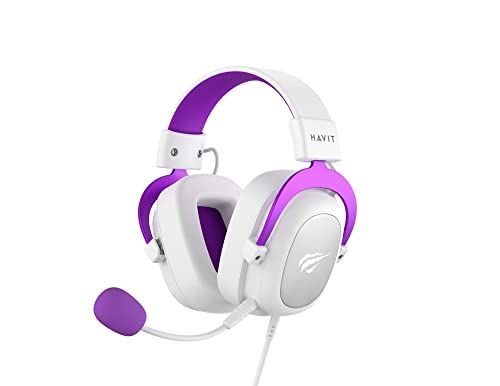 🛒 Headset Fone de Ouvido Havit HV-H2002d Purple, Gamer, com Microfone, Falante 53mm, Plug 3, 5mm: compatível com XBOX ONE e PS4, HAVIT, HV-H2002d Cor Roxo e Branco