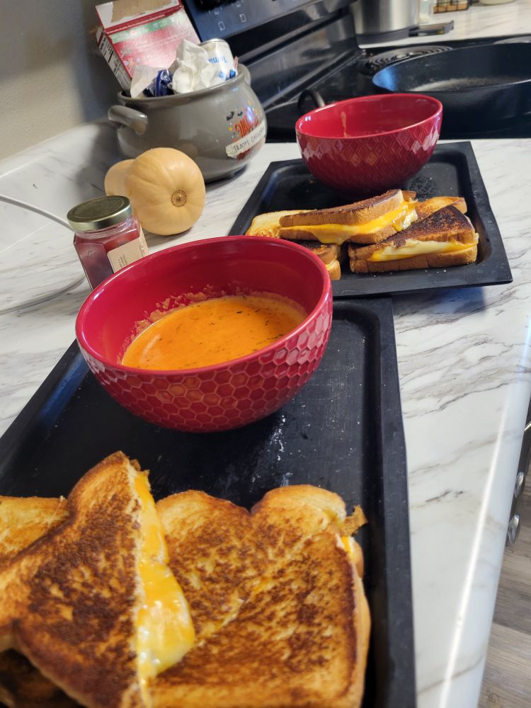 Grilled cheese and soup