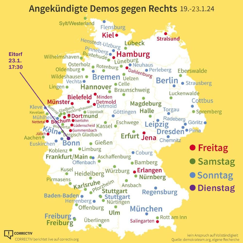 Demo Termine Gegen Rechts 19.-23.1.2024
