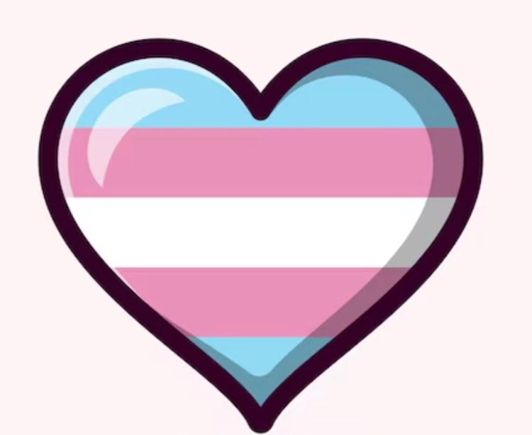 Trans coloured heart 