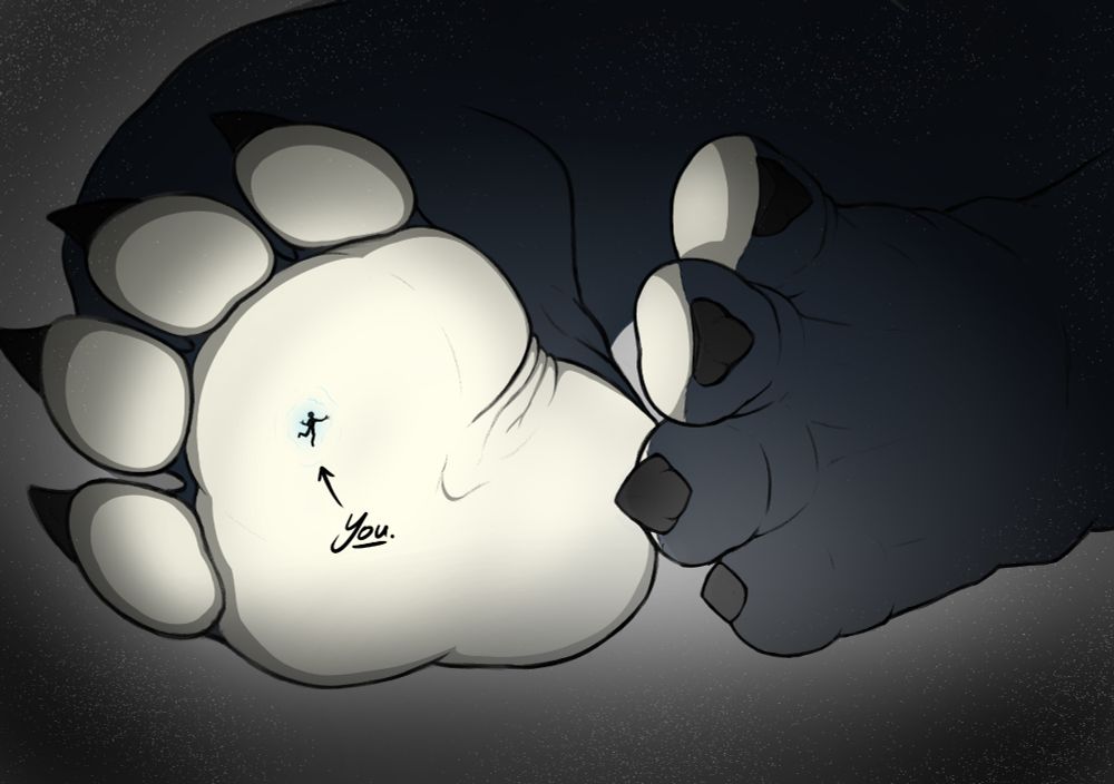 Zorin's paws with a little arrow pointing at a micro with YOU underlined.