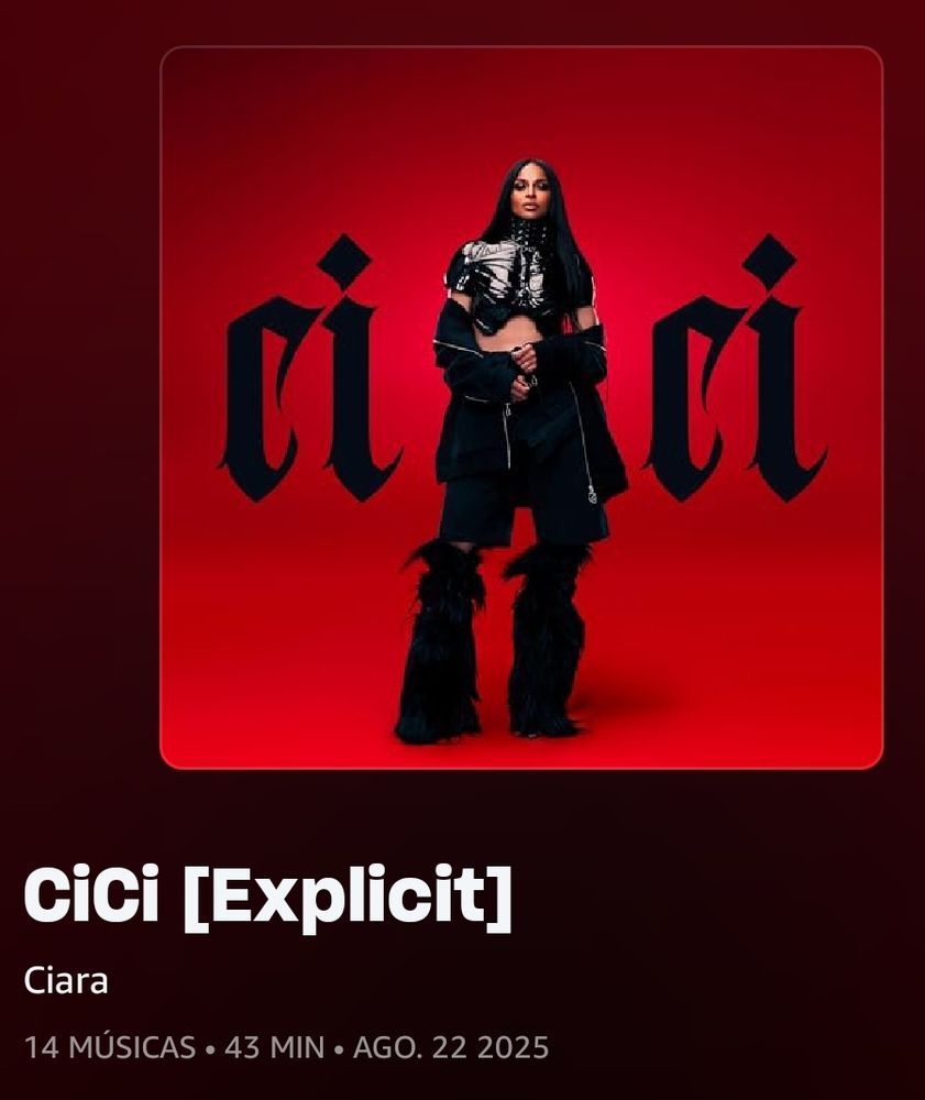 Capa do álbum "CiCi" de Ciara, lançado em 2025. 