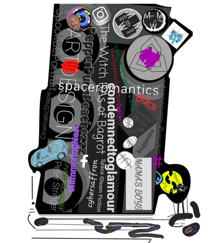 Extrovert business card oozing with stolen lesbian or BUTch oil black goo.. it has multiple instagram account names on it in an anti design manner