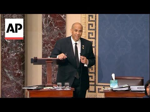 Watch the moment Cory Booker ended his record 25-hour Senate speech