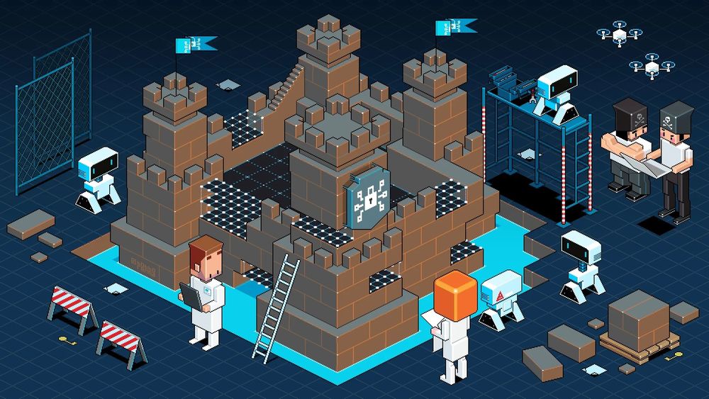 A pixel art-style illustration of a castle representing the protection of data (Image credit: Supertotto)