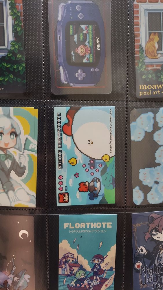 Pixel Art Park 8 の名刺を収納するバインダーのページ。