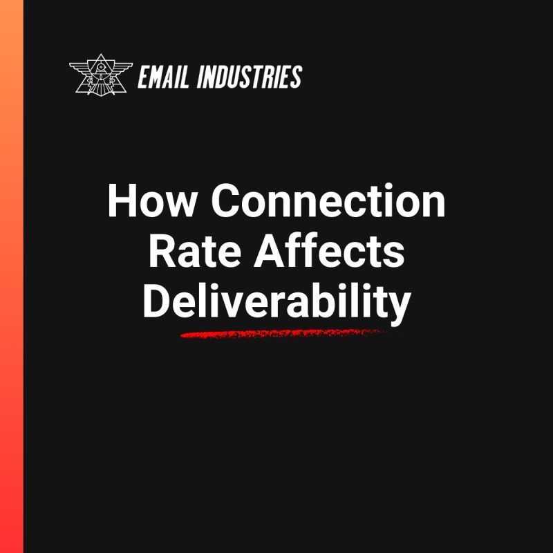Your connection rate is directly tied to deliverability and here’s why.

When emails are sent too quickly:

→ Servers can get overwhelmed.
→ Your messages may get delayed or end up in the spam folder.

Why does it matter?

A fast send rate can make it harder for receiving servers to keep up, which impacts your sender reputation and can hurt email deliverability.

Here’s the fix:

→ Slow down your connection rate.
→ Spread your sends out to avoid server overload.

Small adjustments in how you send emails can help your messages land where you want them.

Share this to help others improve their email performance.
Follow Email Industries for more email tips!