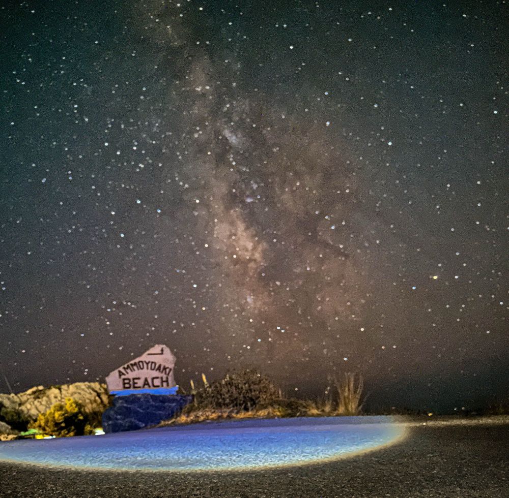 What’s in your spotlight today?

An unexplained spotlight on a sign for Ammoydoki beach with the tail of the Milky Way looming behind it

We are facing south from Crete maybe on the night that the flotilla was attacked by the IDF


#discobiscuits
#landscapes
#astral
#beach
#greece
#crete
#genocide
#freegaza