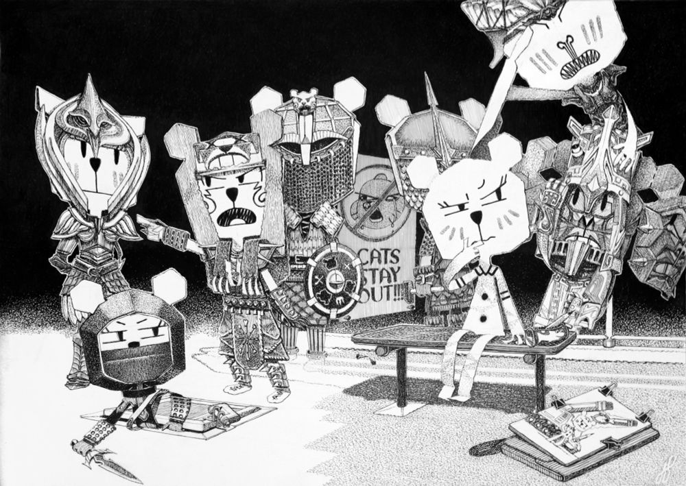 Teri, the paper bear from "The Amazing World of Gumball" cartoon, imagines herself as a bunch of characters from "The Elder Scrolls V: Skyrim" video game.