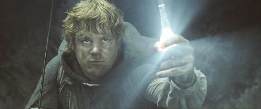 The bit in Return of the King where Sam Gamgee uses the light from the Phial of Galadriel to scare Shelob away. 