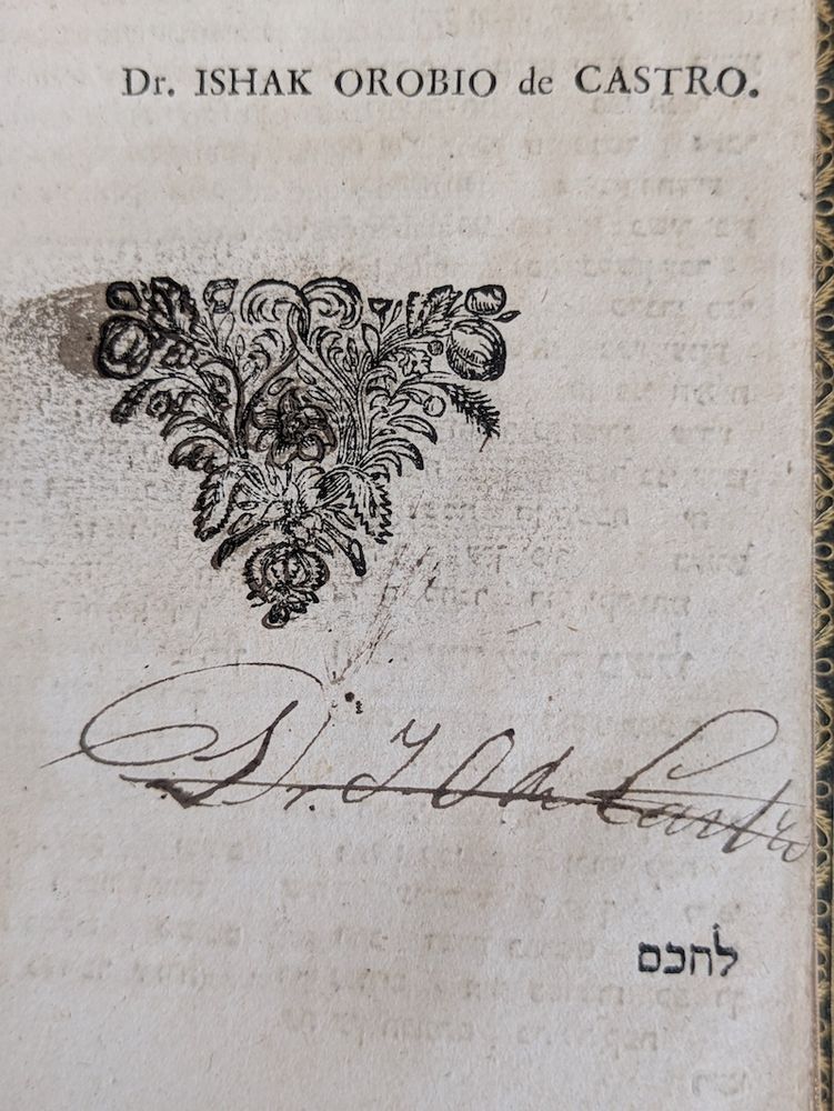 Signature of Dr. Ishak Orobio de Castro