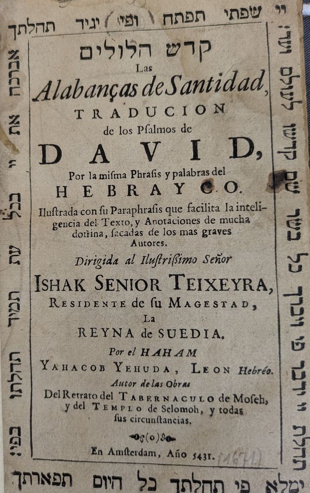 Title page of 'Alabanças de Santidad' (Amsterdam 1671)