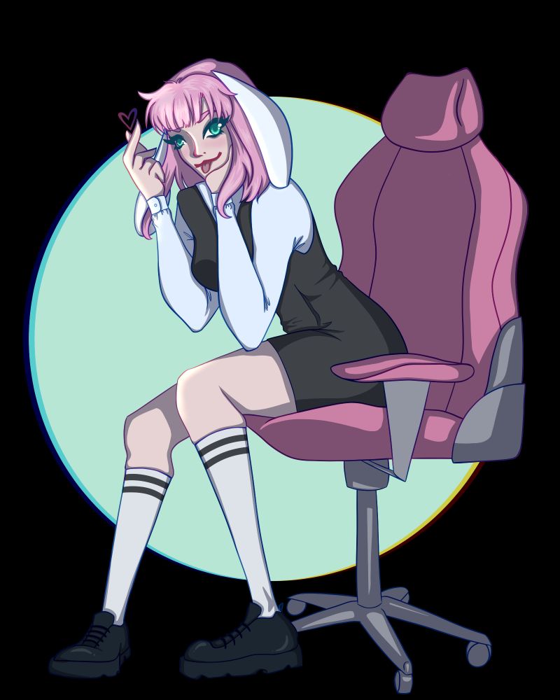 Fullbody digital art commission of SnackiesTV's vtuber 