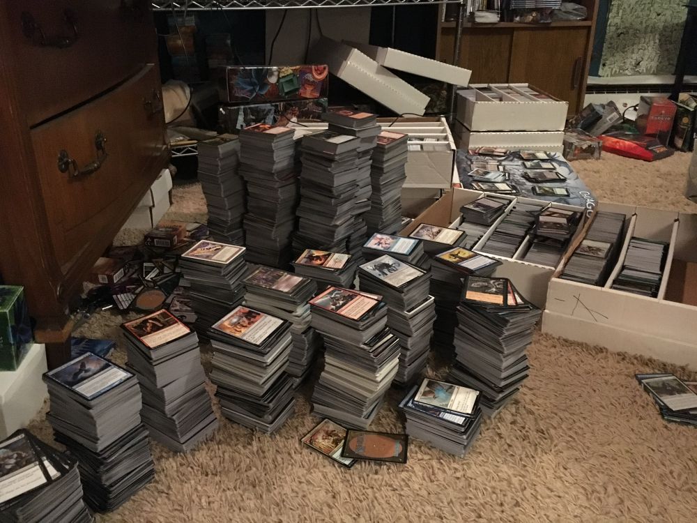Piles and piles of Magic the gathering cards
