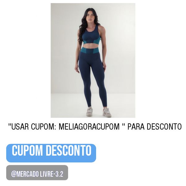 💥 Conjunto Legging + Top Selene Feminina S/costura Academia-
.
⚠️ Na tela de pagamento, “Usar cupom: MELIAGORACUPOM ” para desconto.
.
😱 Por R$ 103,50 OFF (Confira o DESCONTO tela de Pgto)
.
🛒 Compre aqui 👉🏽 https://mercadolivre.com/sec/2ConZkK