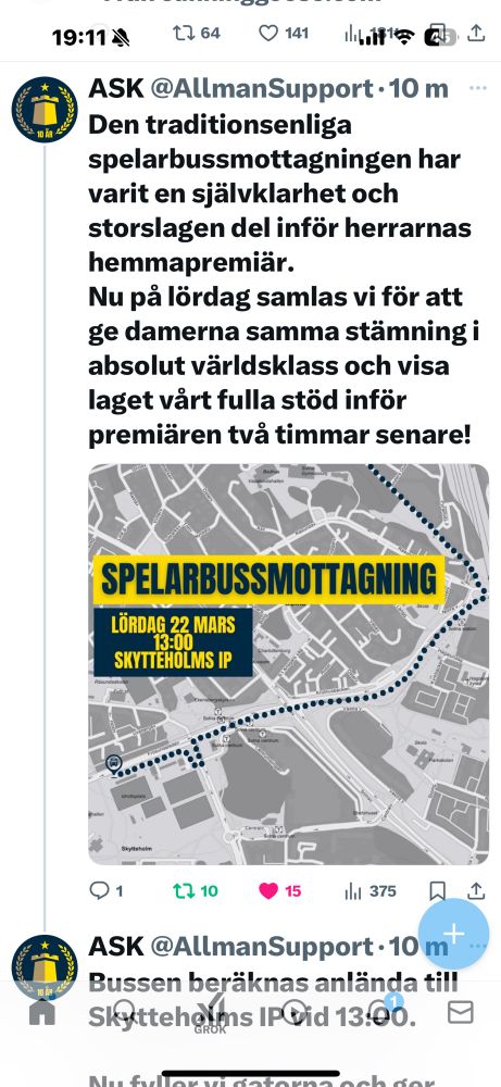 Bussmottagning kl 13.00 
