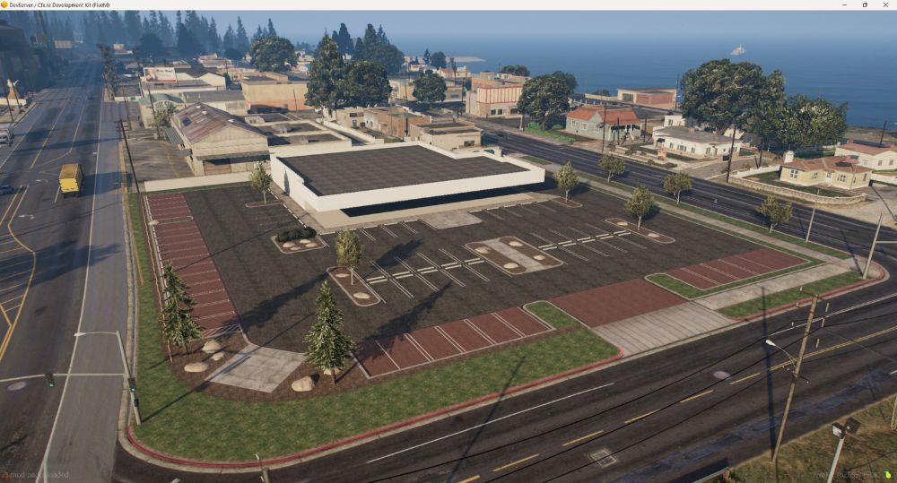 Picture of the the finished initial art pass of the front of the lot.