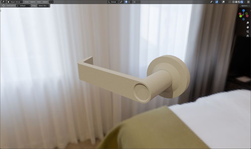 Work-In-Progress 3d model of a door handle