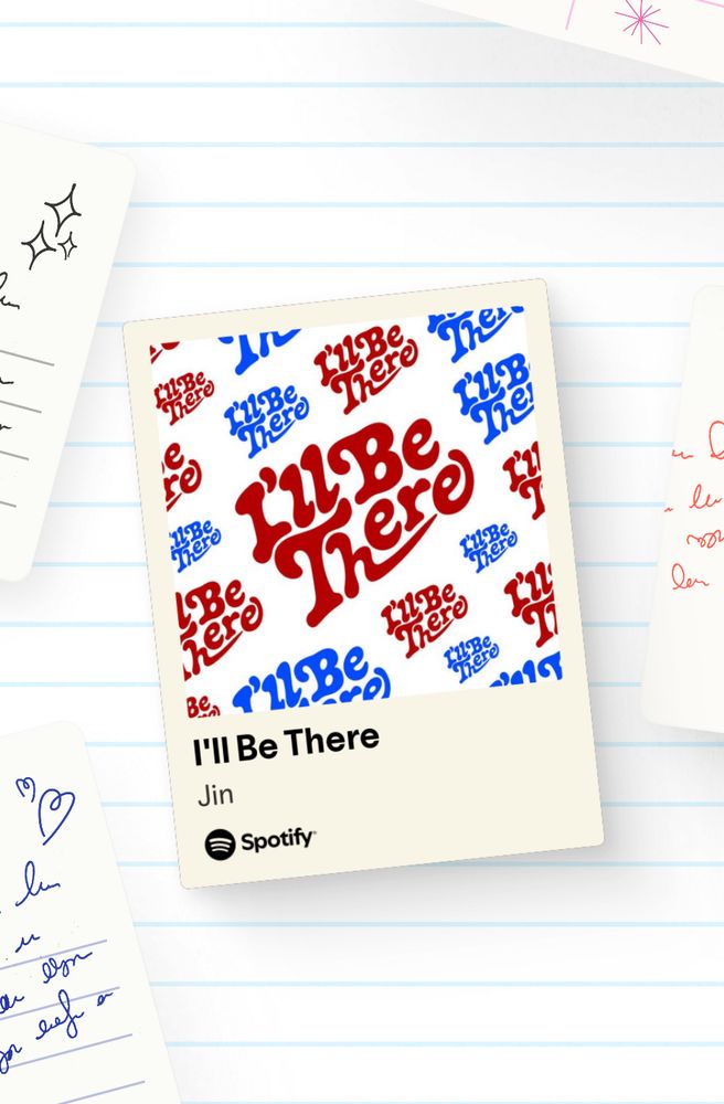 Screenshot of Spotify showing I’ll Be There by Jin