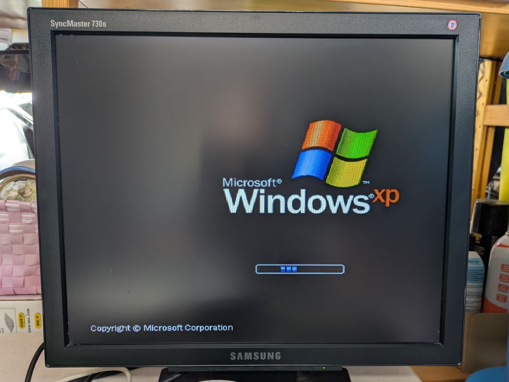 Windows XP boot screen. 

