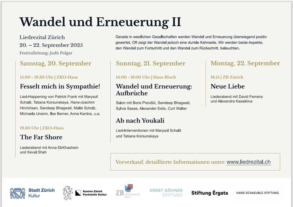 Flyer für das Liedfestival Zürich, liedrezital.ch