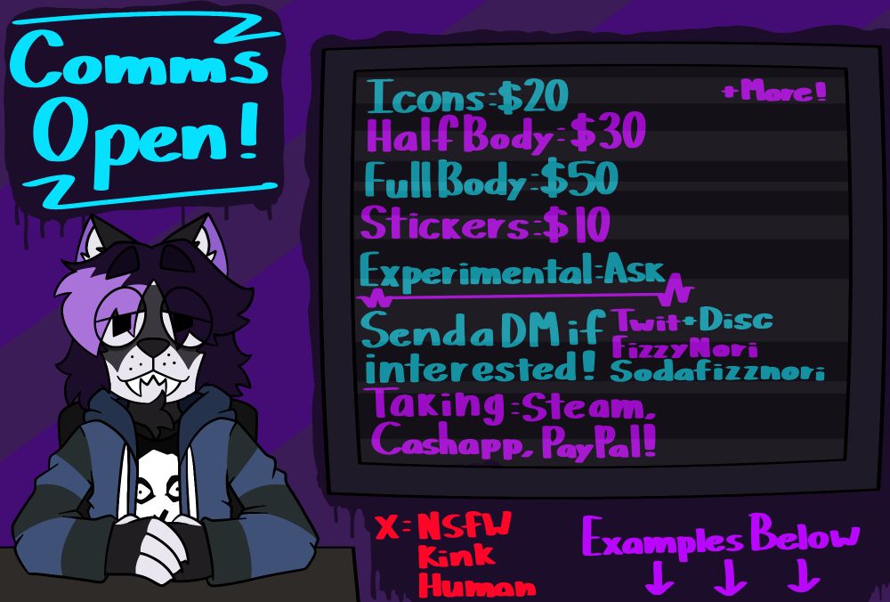 My commissions price sheet