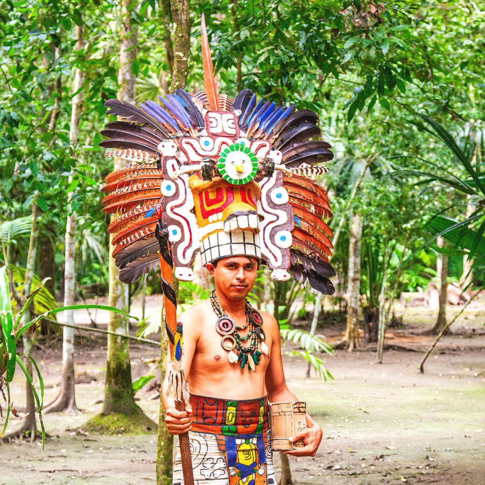 Mayan ceremonial hat, Tikal, Guatemala by Tatiana Travelways