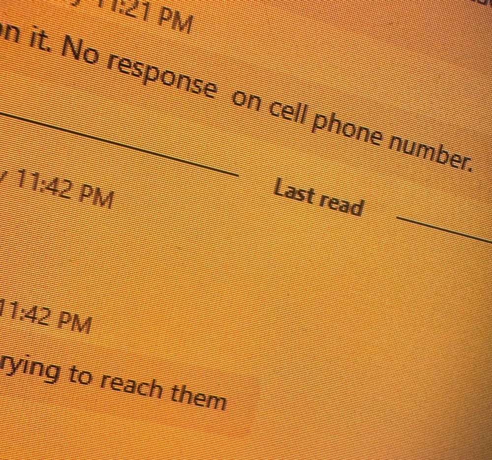 Out of context message of someone trying to be reached by others