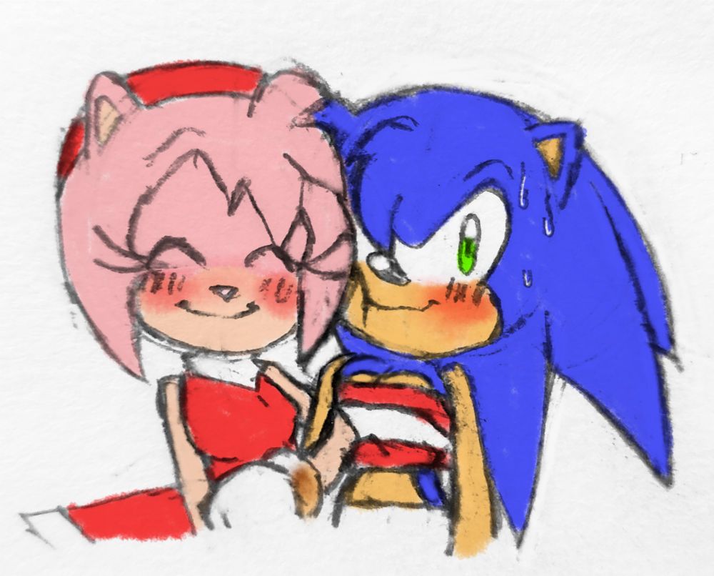 Amy and a female version of Sonic.