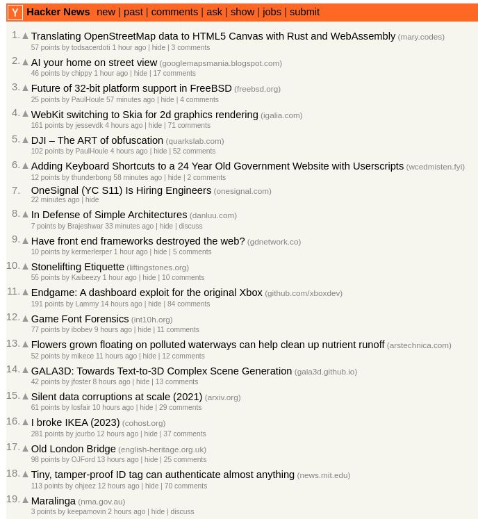 My blog post on "Translating OpenStreetMap data to HTML5 Canvas with Rust and WebAssembly" at the top of Hacker News.