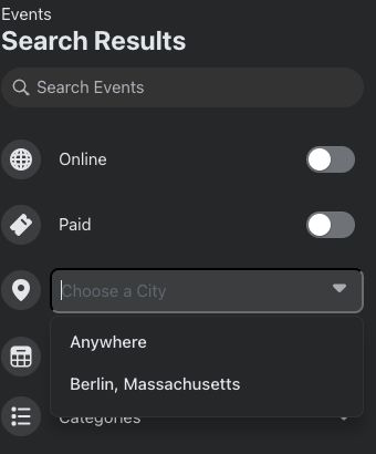 Terrible UX in facebook events.
