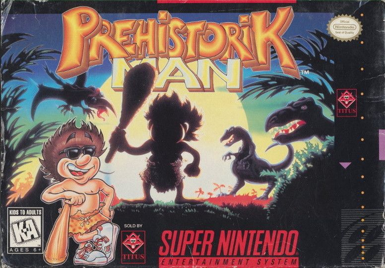 Prehistorik man box art for the snes