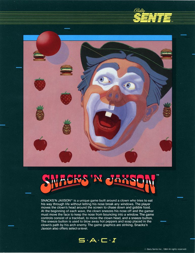 Snacks n Jackson arcade flyer