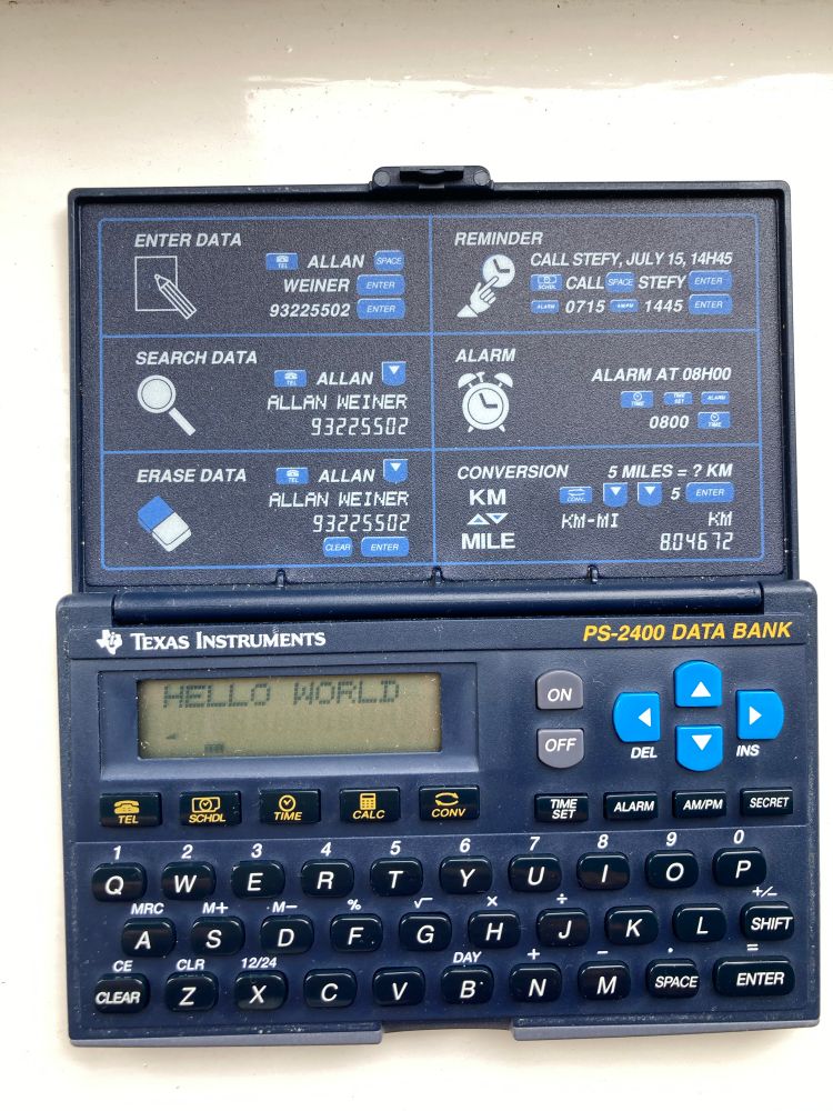 Navy flip top unit with keyboard and 2 line display. 