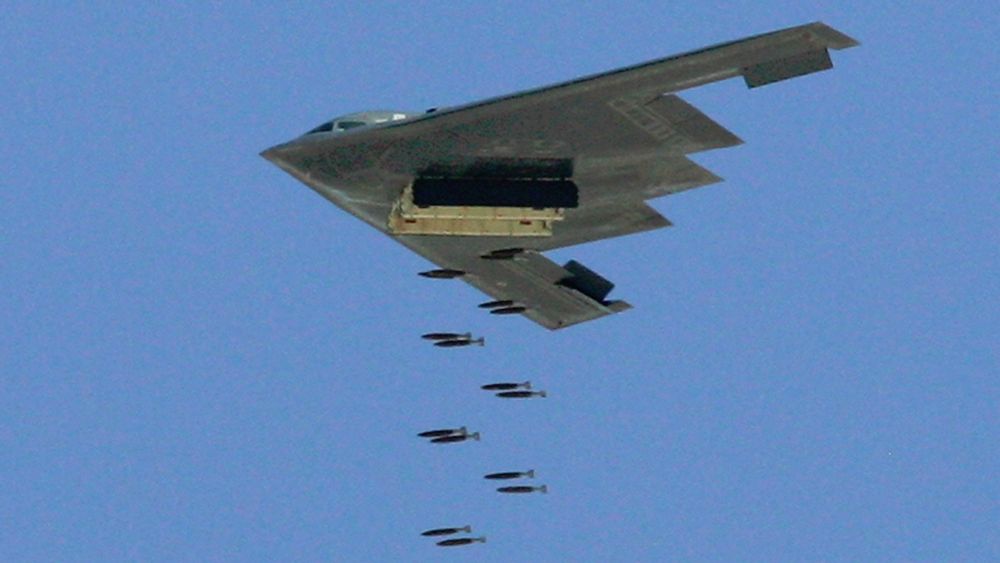 The B-2 could drop so many JDAMs on a single pass that there weren't enough targets to put out on a mock airfield, so the crew left a happy message in the runway.