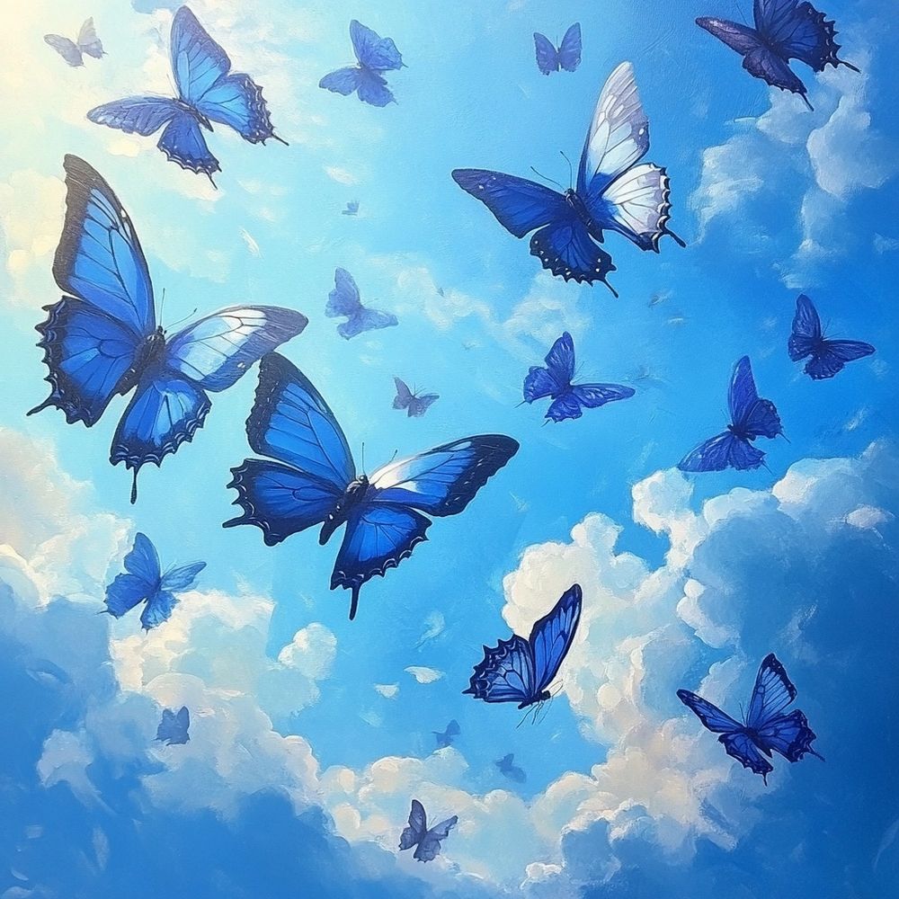 Blue butterflies