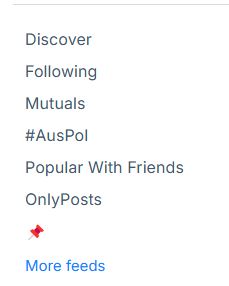 screenshot of personal feeds