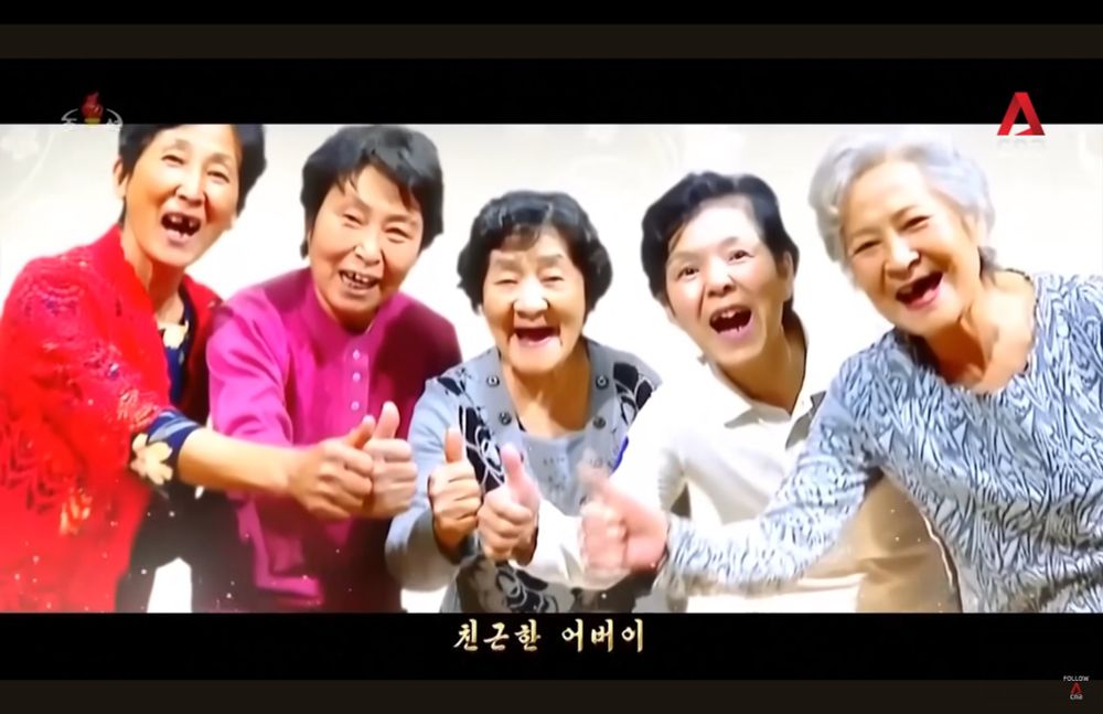 Five women missing some or all of their teeth.