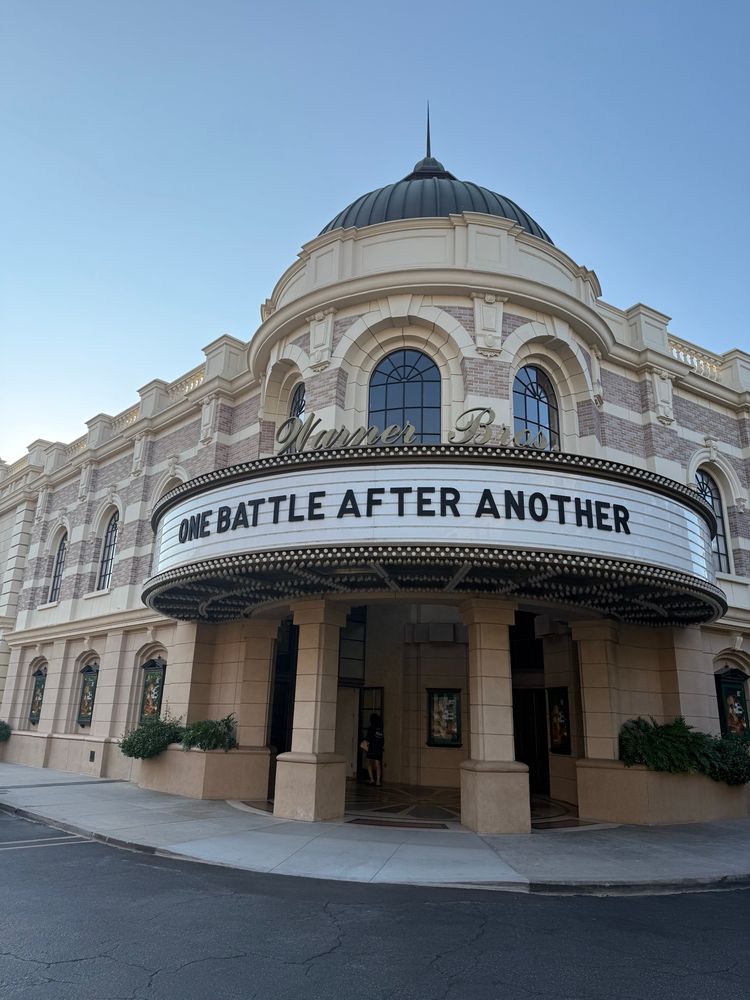 One Battle After Another marquee at the Steven J. Ross Theater
