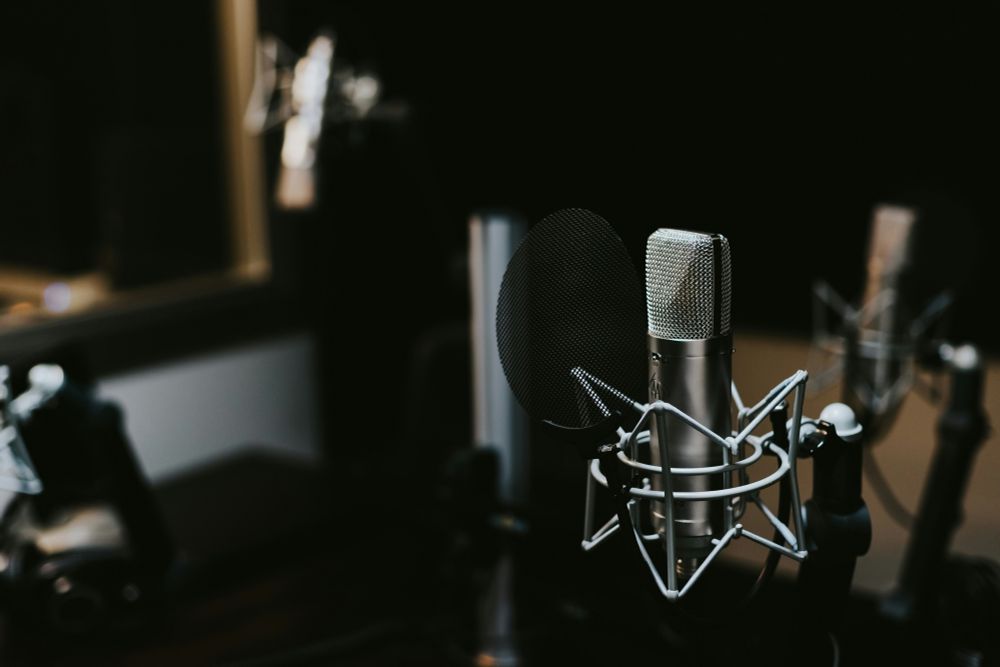 A stock image of a radio microphone in a studio.