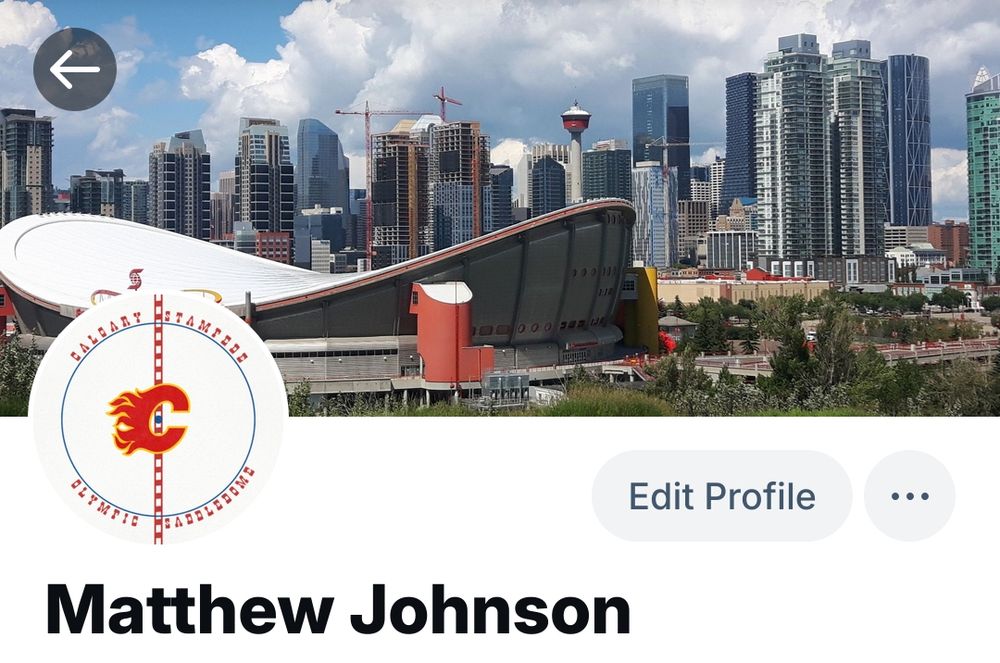A screenshot of my BlueSky banner: a photo of the skyline of Calgary, Alberta, Canada - my hometown - that I took myself.