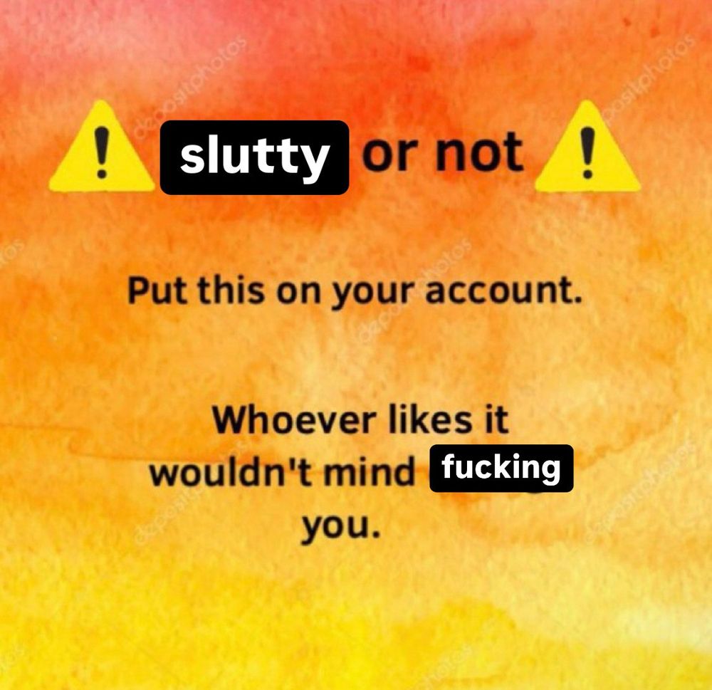 Sign saying slutty or not put this on your account. Whoever likes it wouldn’t mind fucking you.