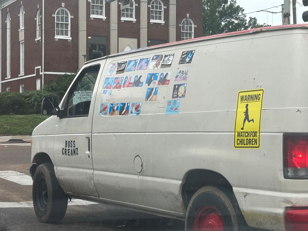 janky ice cream van titled Boss Creamz