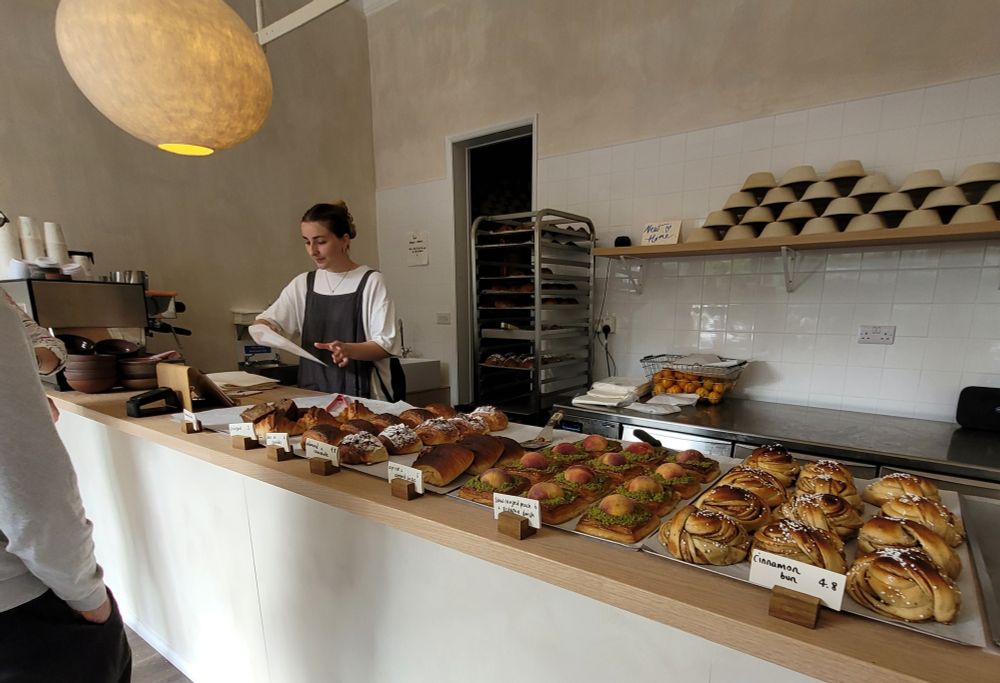 Flori bakery cafe counter with pastries