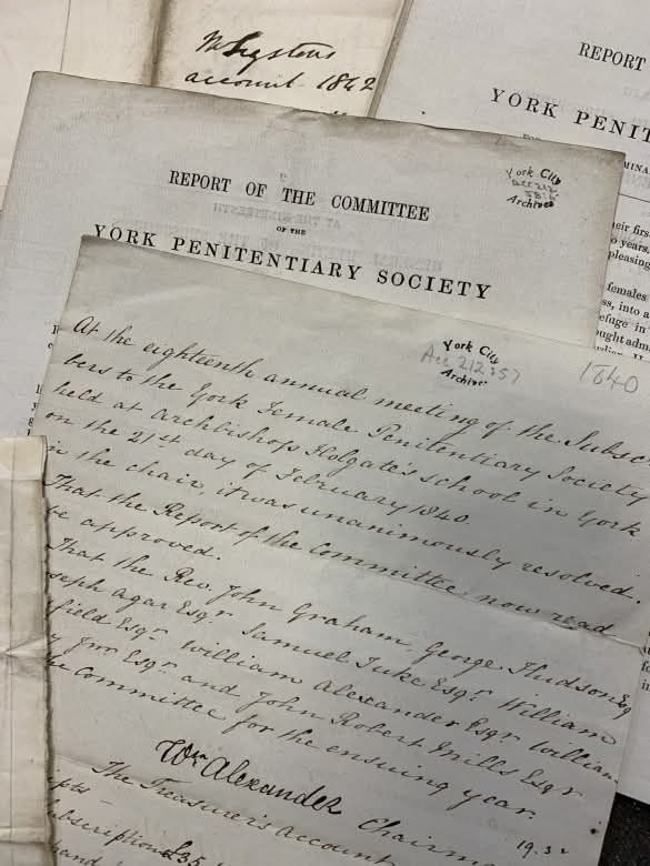 Archival documents about York Penitentiary 