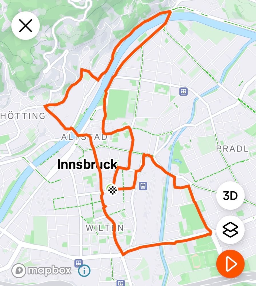 The Innsbruckring route, screenshotted from Strava