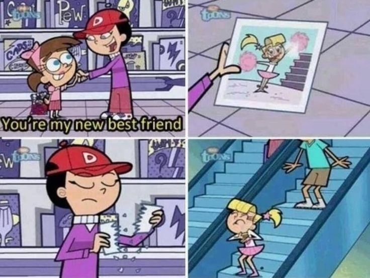 The 'You're my new best friend' meme from Fairly Odd Parets - in my case Timantha is Chicken Scratch and Veronica is Wooly 😆