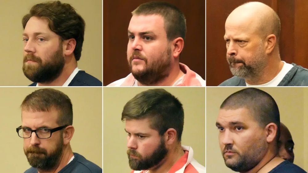 The faces of Rankin County sheriff's deputies Hunter Elward, Christian Dedmon, Brett McAlpin, Jeffrey Middleton, Daniel Opdyke and Richland police officer Joshua Hartfield, all convicted of systematic, ongoing acts of torture and police brutality