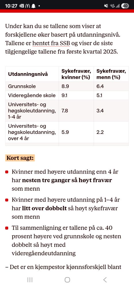 Skjermbilde fra VG-artikkelen