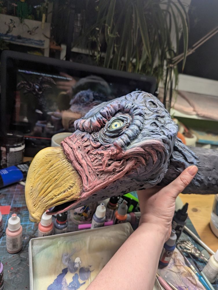 Different angle on SkekSils head, painted with acrylics